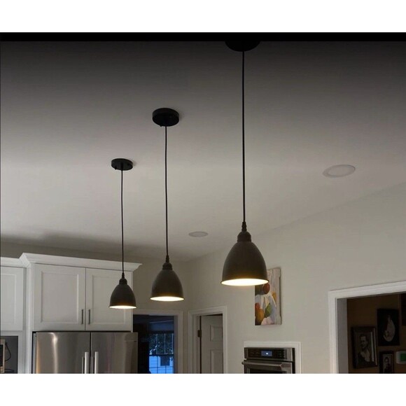 3 Pack Industrial Farmhouse Ceiling Hanging Pendant Light Fixtures Black Gold - Picture 6 of 14